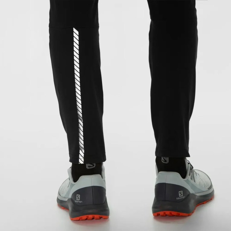 Black Salomon Gore Tex Infinium Windstopper Men's Running Tights | PH 16475P